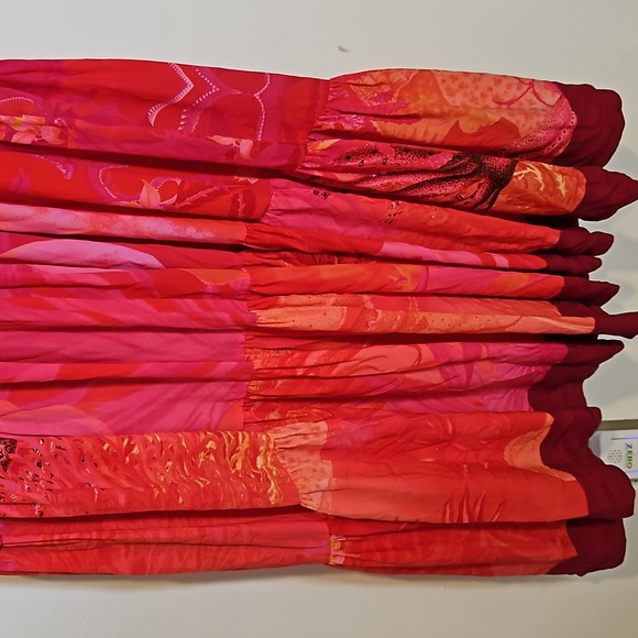 💜 Love Binetti Hera Print Dress Pink/ Fuchsia 100% Silk NWOT Sz XS - Picture 3 of 8